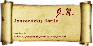 Jeszenszky Mária névjegykártya