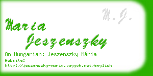 maria jeszenszky business card