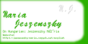 maria jeszenszky business card